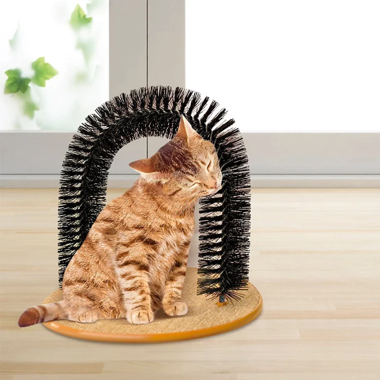 Custom OEM Factory Price Direct Wholesale Antipruritic Cat Toy Accessories Brush Hair Sisal Scratch Pad Rubbing Grooming Arch