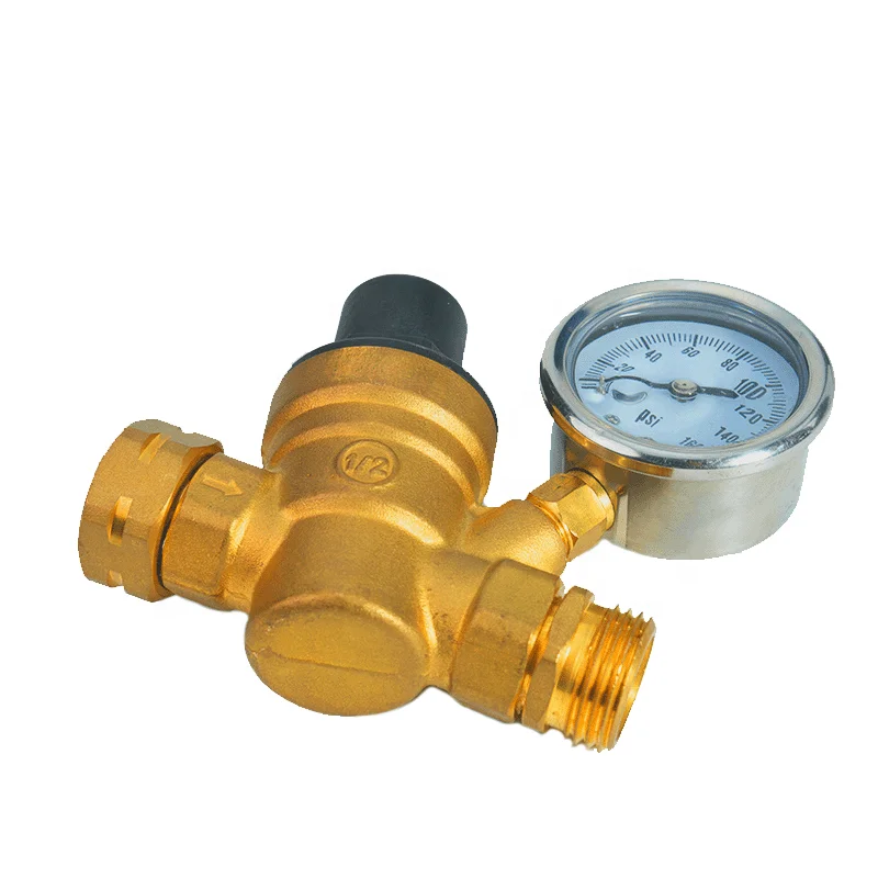 Bornic 1inch Dn20 Brass Adjustable Water Pressure Regulator Reducer Reducing Valve With Gauge Meter
