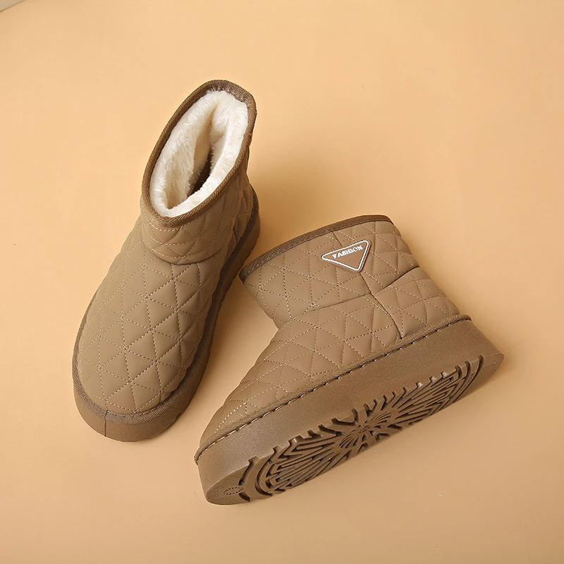 Factory hot selling Thick-soled Mid-calf Wear-resistant Warming Cotton-padded Shoes Outdoor Comfortable Snow Boots Women