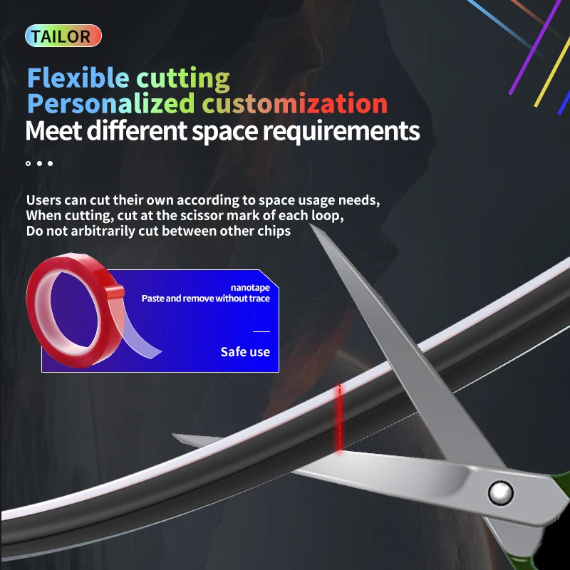 HAIZG Newest Car interior decorative led strip light 110 cm RGB Symphony App remote control USB automobile atmosphere light