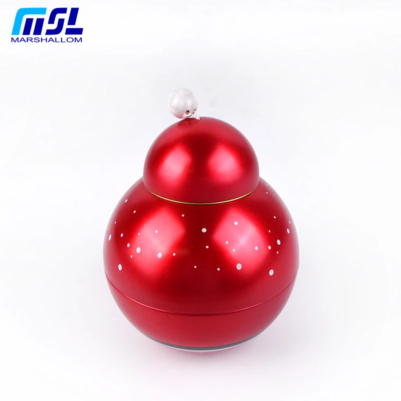 Tin Roly-Poly Toy Santa Design Fancy Round Candy Boxes Custom Trendy Cute Empty Christmas Decorative Gift Boxes for Children