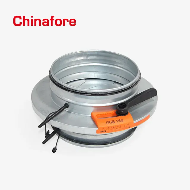 HVAC SYSTEM galvanized steel IRIS Damper Adjustable damper volume control damper for round AIR duct