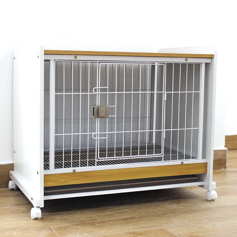 Wood pet house luxury heavy duty wire metal cat crate furniture aluminum travel outdoor dog cages crates with tray wheels