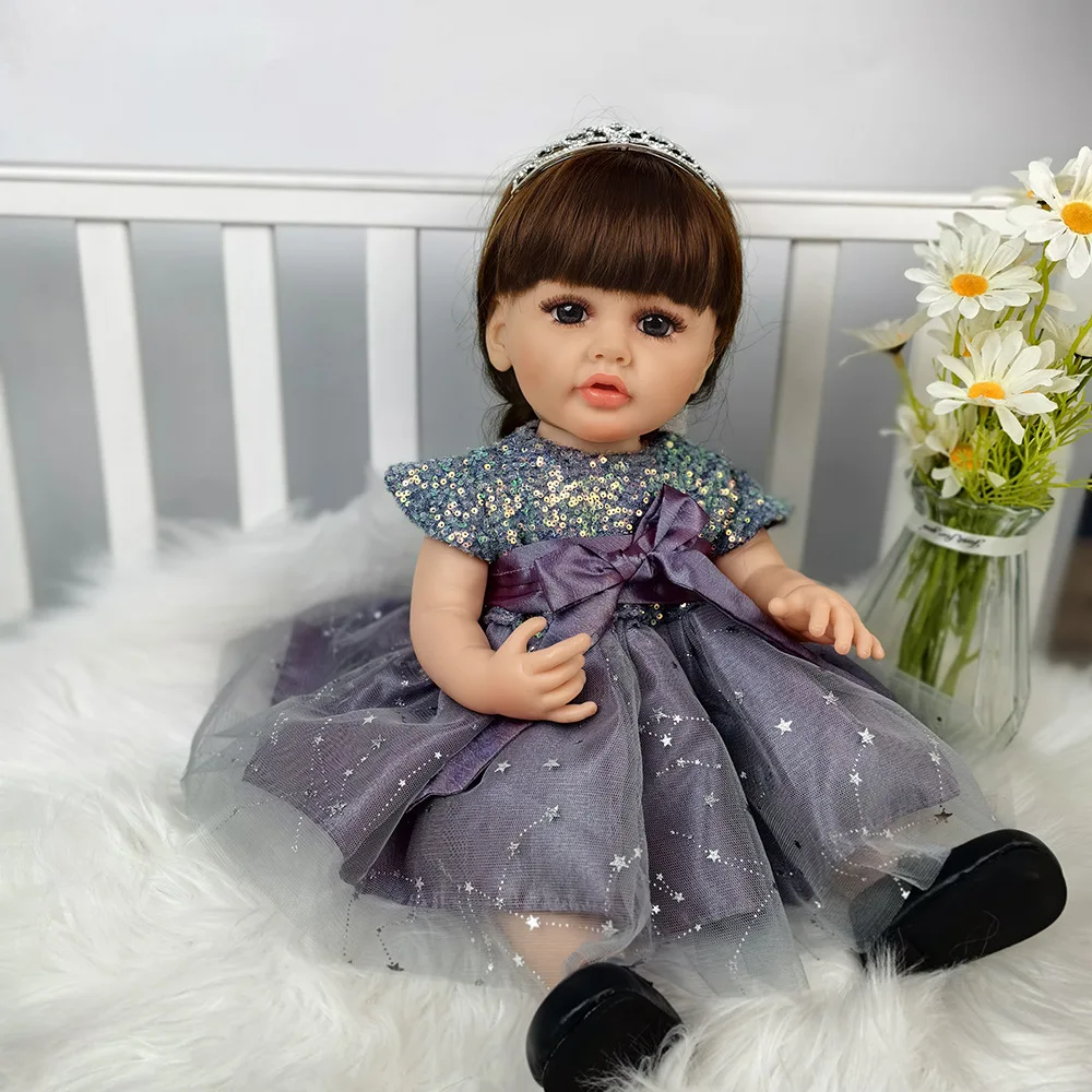 Кукла Reborn для маленьких девочек Реалистичная Силиконовая Водонепроницаемая кукла 55 см детская игрушка ванной