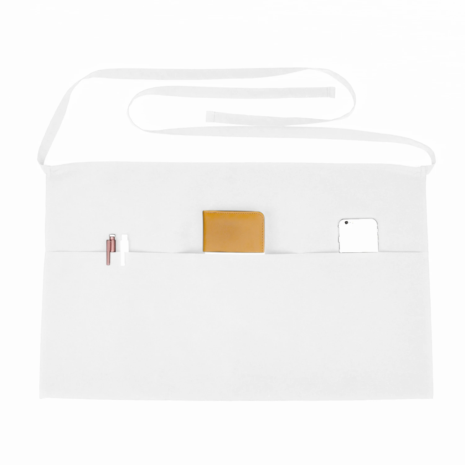 Hot Selling Ready Stock Men Women White Waist Aprons with Pockets