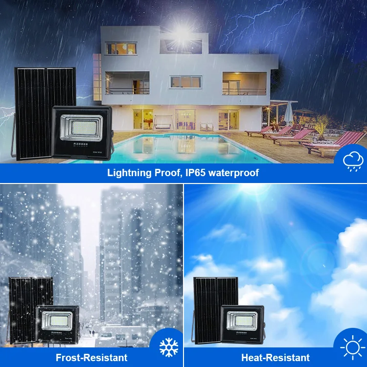 KCD 12 Hour Motion Detector Aluminum Casing IP67 Stadium Garden Solar Flood Lamp 100w 200w 300w 400w 500w Solar LED Flood Light