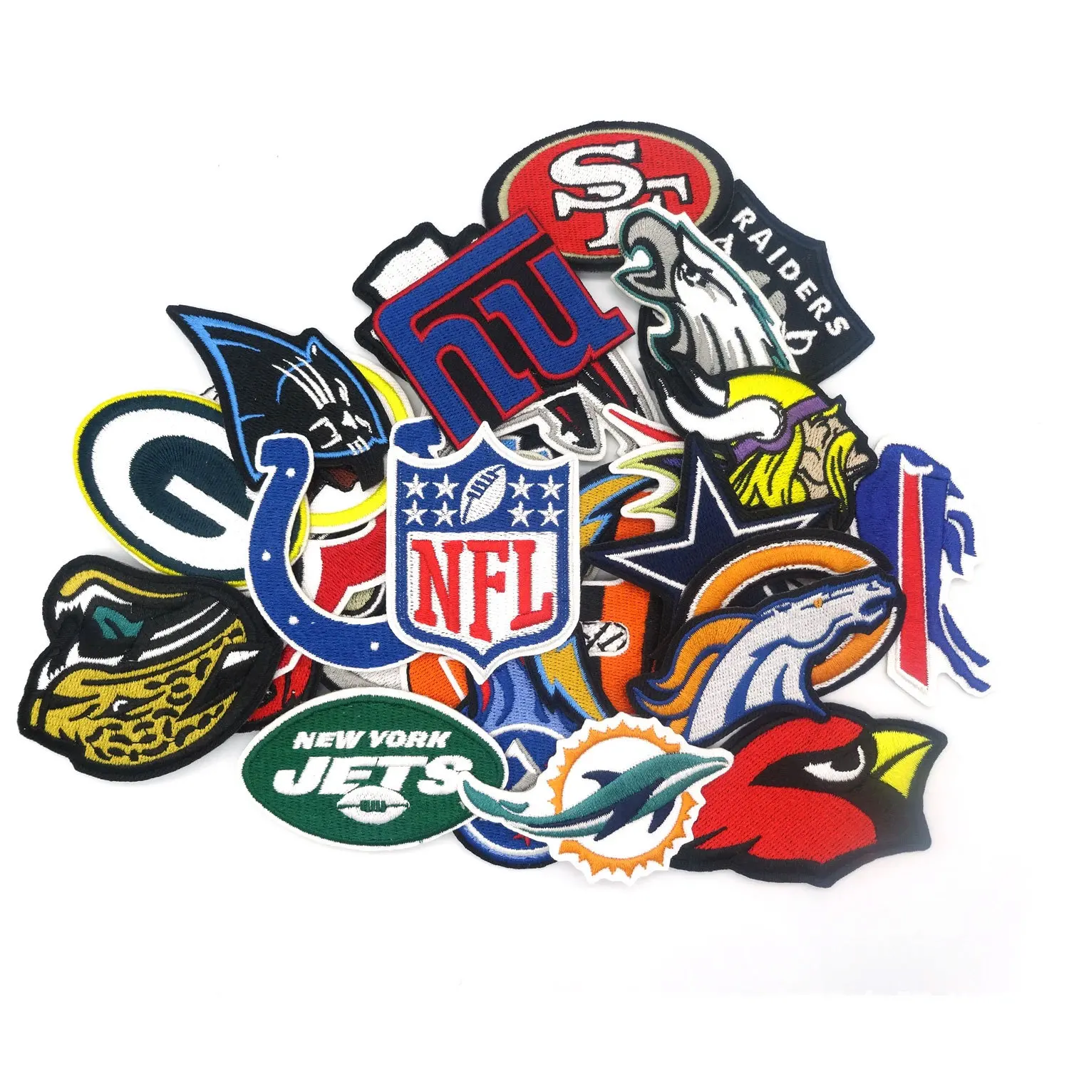 Fans Favorite Team Logo Batch On Sew On Embroidered American Football NFL Sports Team Logo Patch for  Clothing