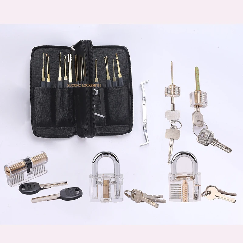 
factory stainless steel Removing Hooks Training locksmith tool lock pick skill practice set door with Padlock 