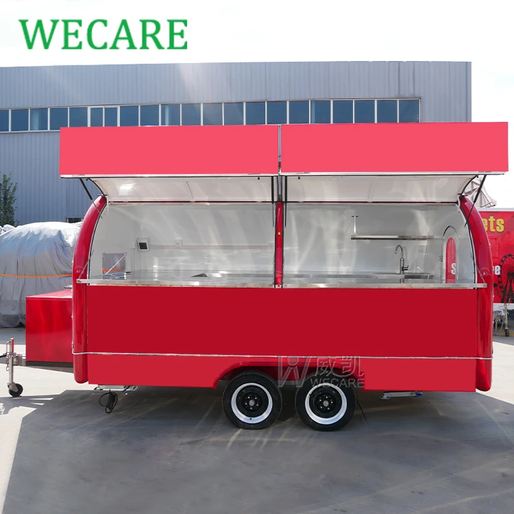 Wecare Food Car Coffee Trailers Concession Food Trailer Ice Cream Truck Hot Dog Cart