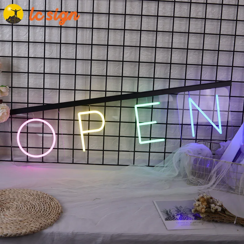 LED Letter Lights Sign Sale Word Sign White Assembled Neon Letter Sign Alphabet Letters Track Installation Magnetic Counter