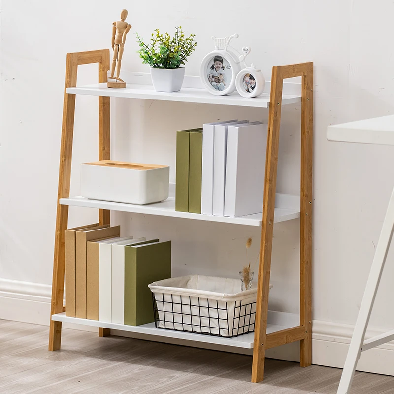 3-5 tier living room bamboo bookshelf