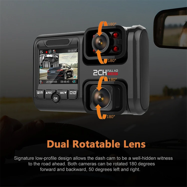 FHD1080P WIFI GPS Logger Dual Lens Car DVR Novatek 96663 Chip Sony IMX323 Sensor Night Vision Dual Camera Dash Cam Recorder
