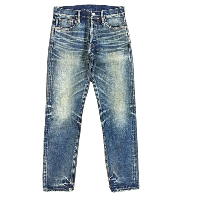High quality vintage latest brand name jeans destroyed jeans pants mens selvedge denim jeans