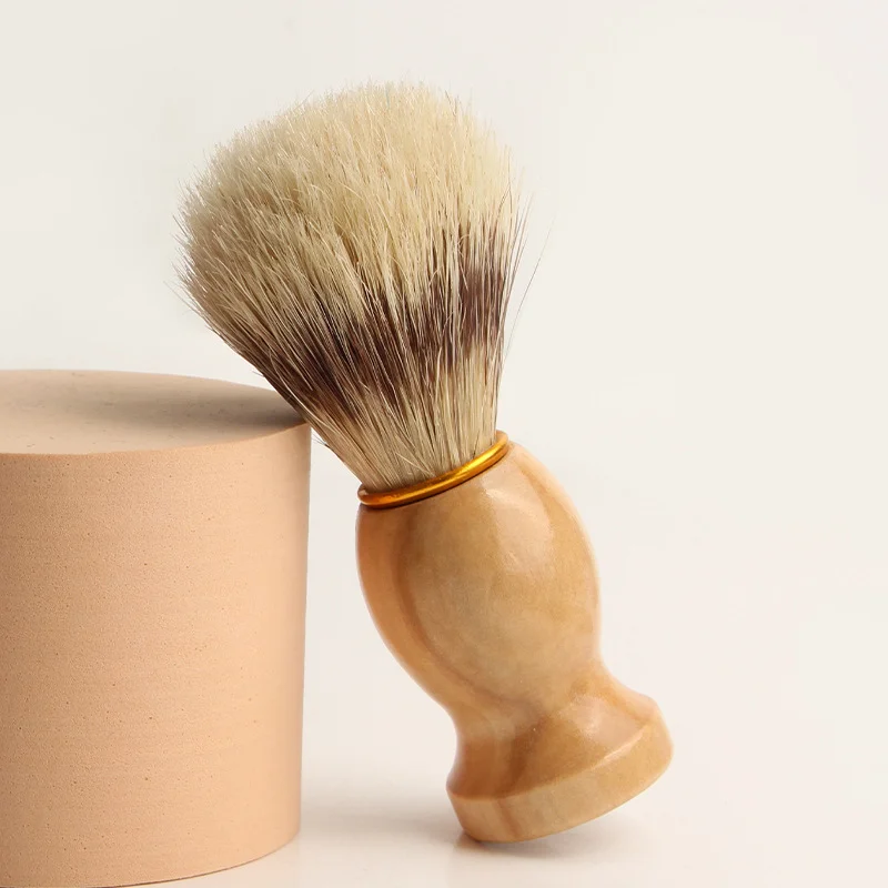 BEIKELIN High Quality Wooden Handle Bristle Cleansing Foam Brush Men Shaving Brush Mini Handle Men Shave Set Shaving Brush