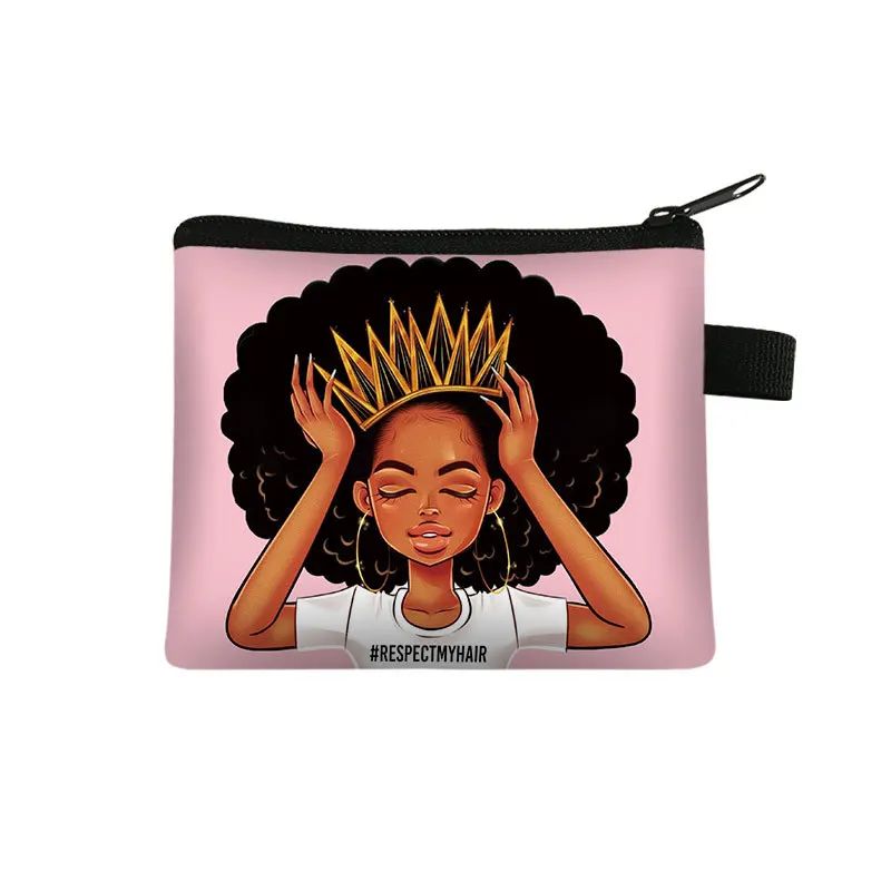 African Girl Coin Purse Portable Polyester Coin Key Storage Card Bag Handbag African Wallet Factory Price New Women Opp Bag 3pcs