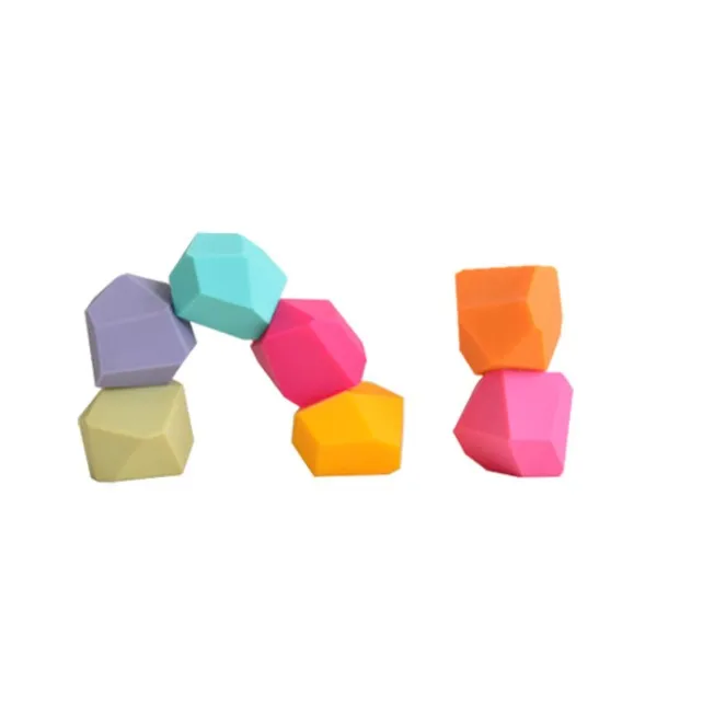 Kids Early Learning Educational Silicone Stacking Stones Rocks Building Block Toys
