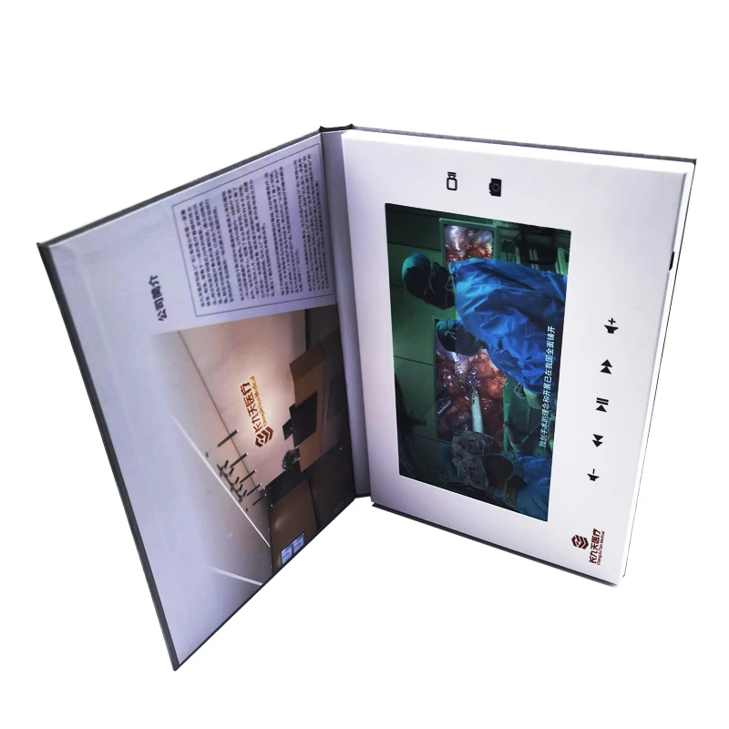 High quality hardcover video book 7 inch chinese homemade lcd brochure video