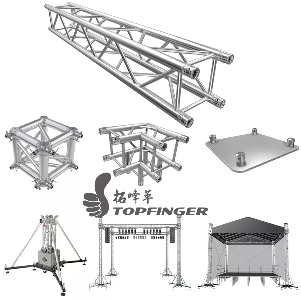 factory price truss aluminum square lighting trus  China wholesale cheap aluminum spigot lighting truss system factory price