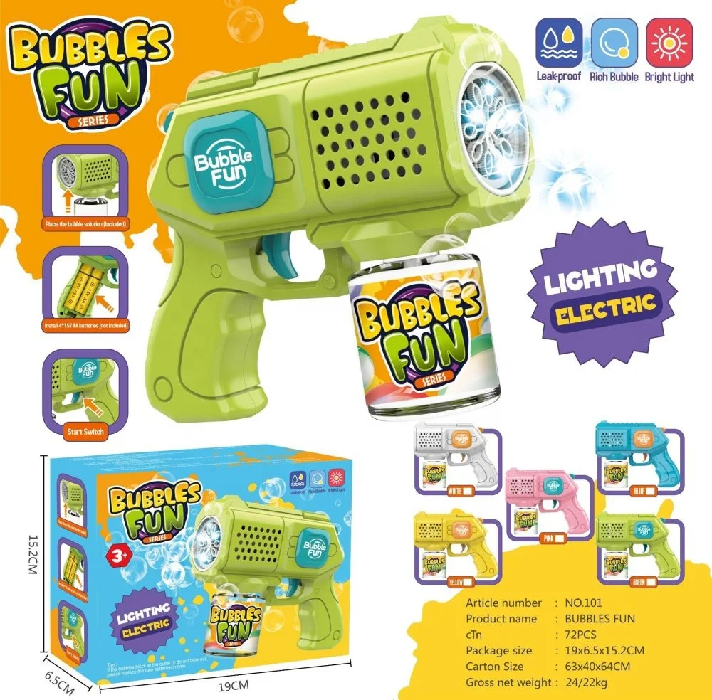 Wholesale Custom Kids Bubble Toy Automatic Light Up Bubble Blower Bubble Gun Toy For Party Wedding