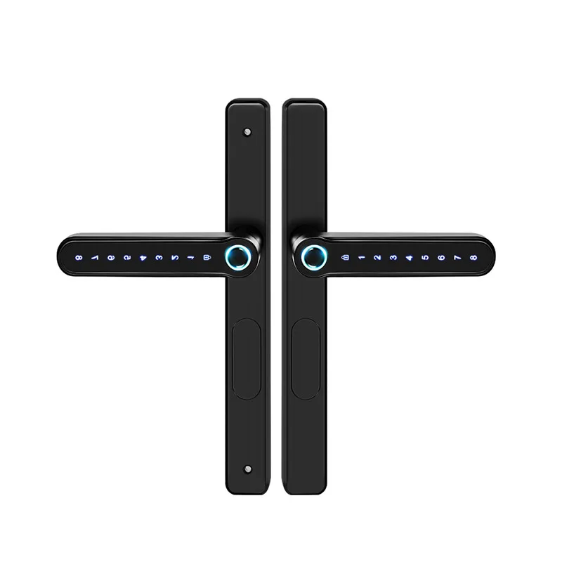 Отпечатков пальцев сломанный мост алюминиевые внутренние раздвижные стеклянные двери, раздвижные двери без «косточек отпечатков пальцев пароль интеллектуальный замок шкафа