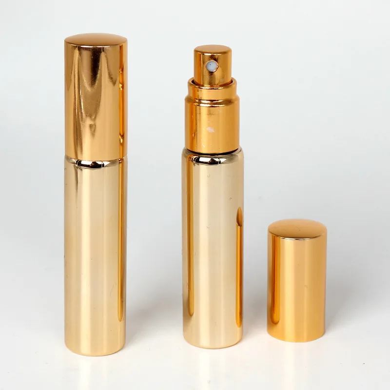 High Quality Mini Travel Empty Portable Gold 5ml 10ml Small Glass Perfume Sprayer Bottle
