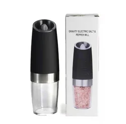 Wholesale Rechargeable Gravity Mill Salt And Pepper Grinder Set Black Small Electric Pepper And Salt Grinder Set With Led