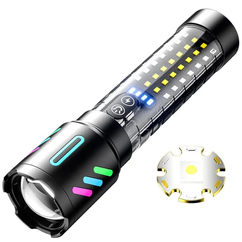 Супер яркий USB перезаряжаемый белый лазерный фонарик светодиодный тактический фонарик большой диапазон мощный зум фонарик