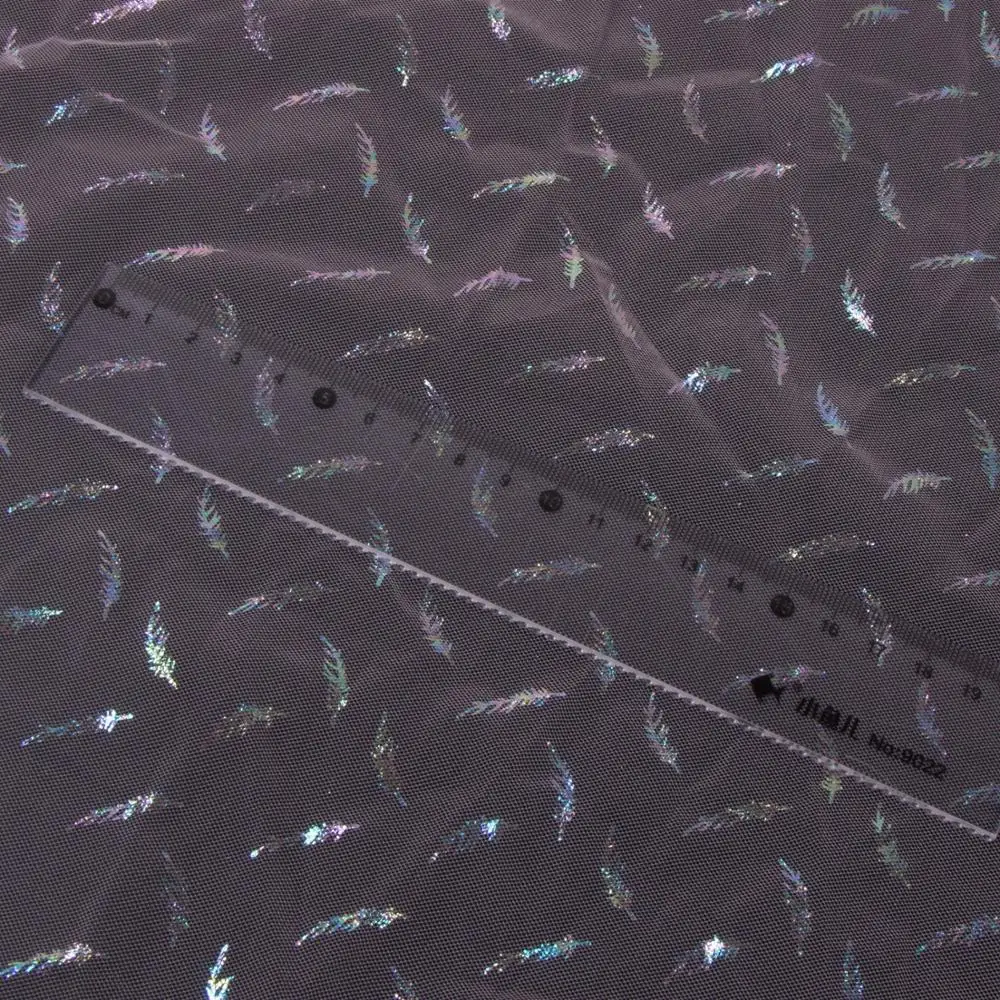 Bridal Illusion Rainbow Colored Shiny Sequin with Stars Wedding Dress Lace Tulle Fabric 100% Polyester Plain Tulle Mesh Knitted