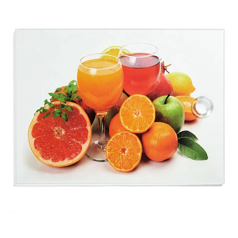 Tempered Sublimation Glass Cutting Boards with Non-Slip Mat for Kitchenware