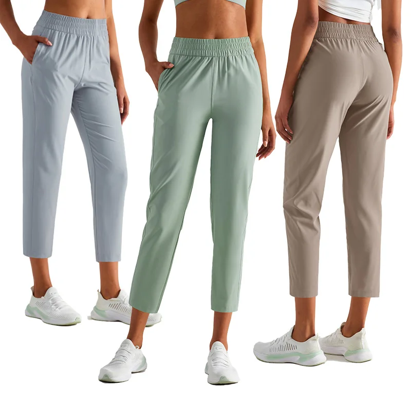 CK1401 Women Leggings Weightless Sun Protection Jogger Sweatpants Elastic High Waist Loose Fit Pants With Pocket