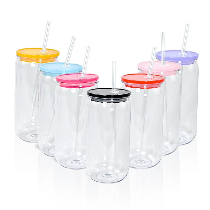 US warehouse in stock Hot Sales High Quality 16oz Custom Plastic Milk Tea Cup with Colorful Lid mix 10 colors