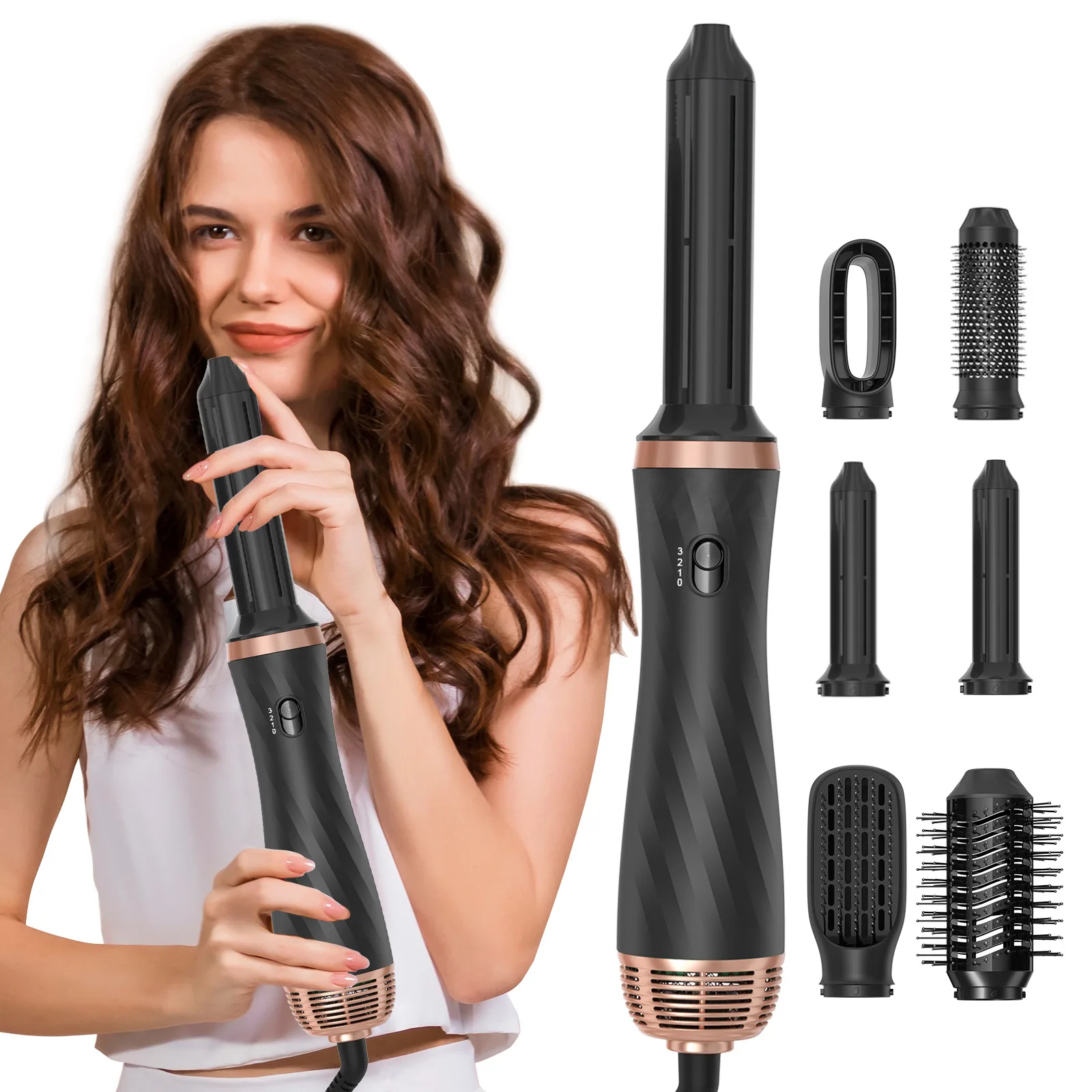 6 in 1 Automatic Hair Styler New Arrival Hot Air Brush Set Professional Brushless Motor for Travel