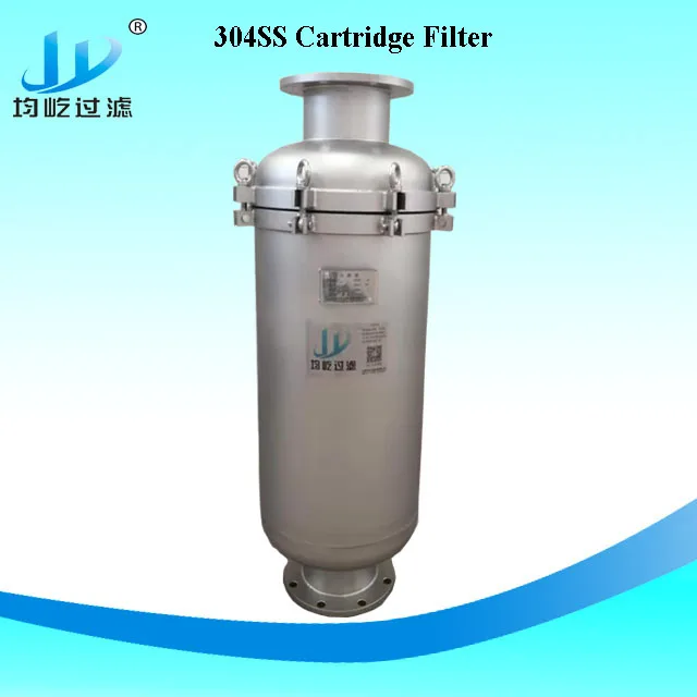 0.1um reuse water filtration stainless steel cartridge filter used for RO feed water