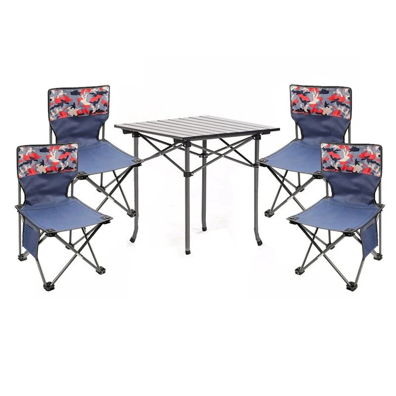 
factory Portable outdoor folding chairs easy carry five-piece set folding camping table for garden beach 