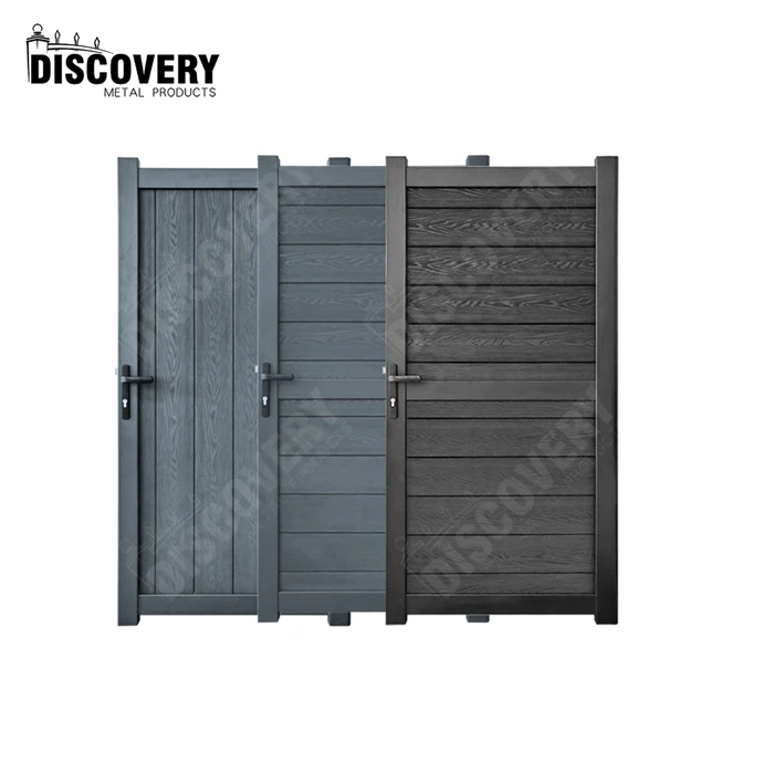 crack-resistant horizontal courtyard garden security swimming pool composite fencing privacy WPC gate for house decoration