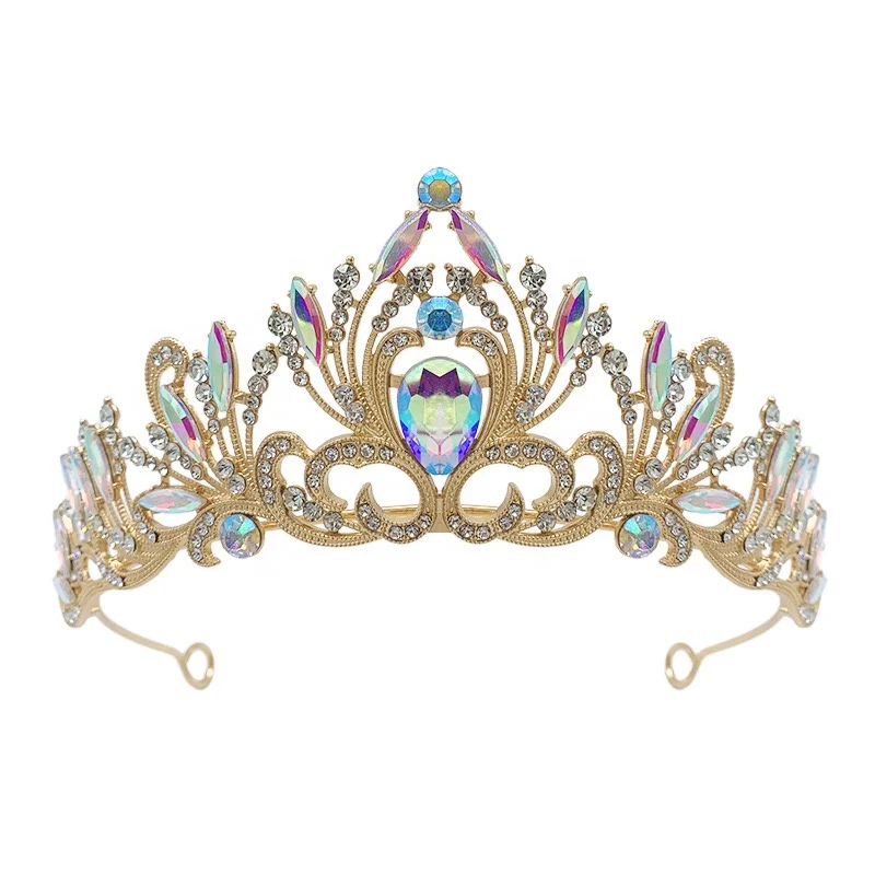 Bridal crown rhinestone tiara baroque black vintage simple atmosphere pageant crown wedding accessories