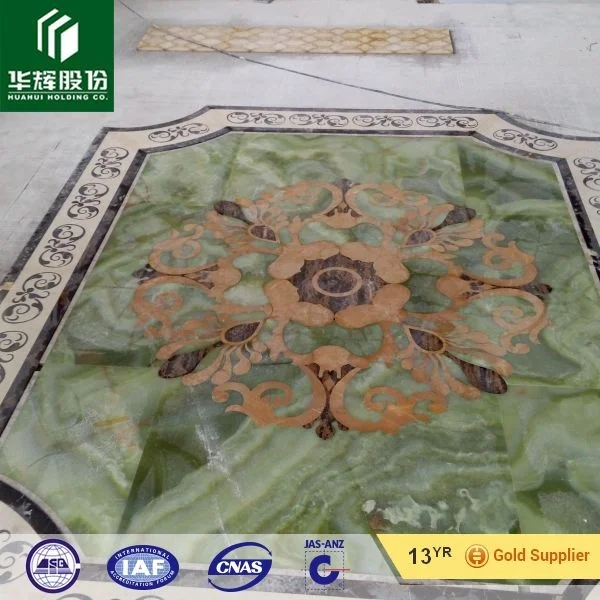 Natural Marble Stone Waterjet Pattern Waterjet Mosaic Floor Medallion