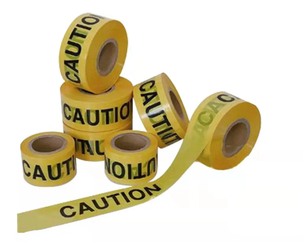 PE reflective single printed barricade tape yellow and red fence barrier caution warning tape