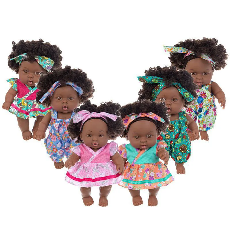 Nathaniel Wholesale 18 Inch 45 Cm Vinyl Dolls For Kids African Black Doll