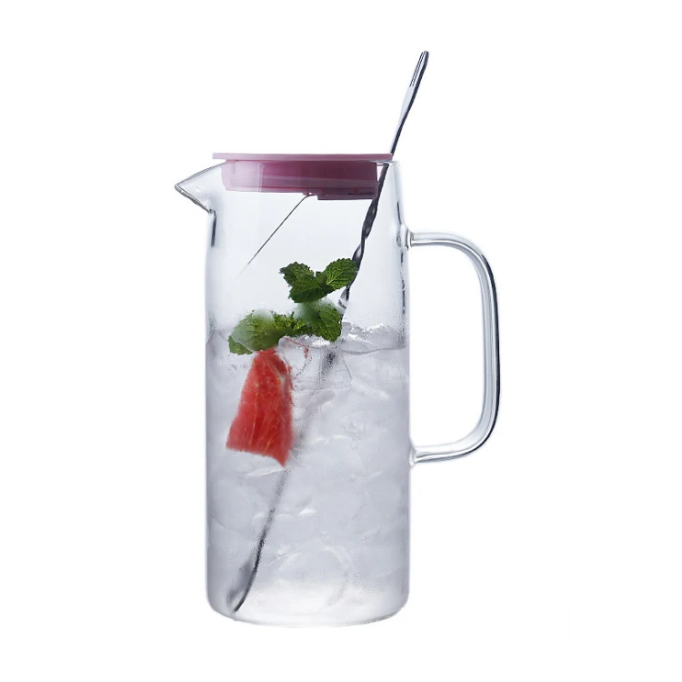 1.5l Glasses Cold Water Bottle Kitchen Kettle Jars Heat Resistant Glass Water Pitcher Coffee Tea Pot Transparent Decanter Jug