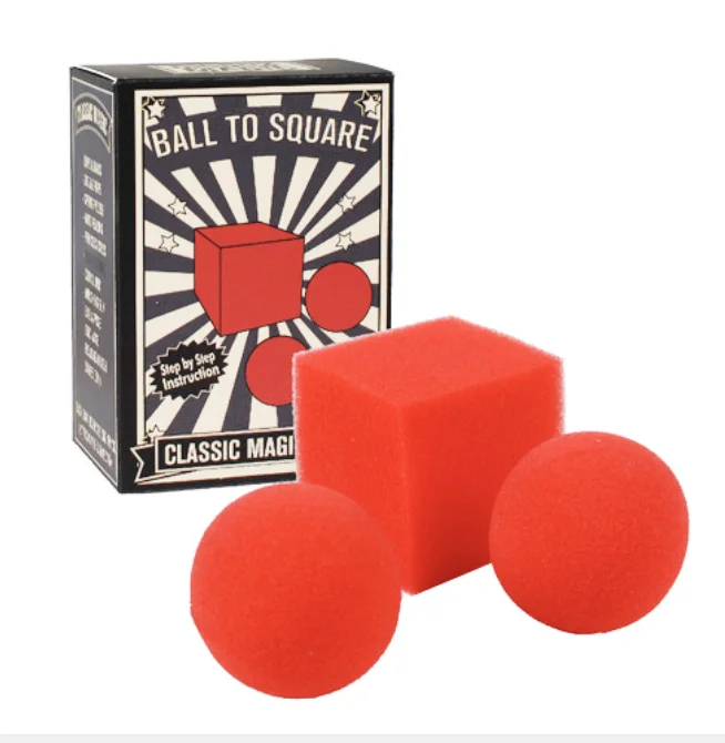 
Ball to Square sponge magic trick with color box and instruction 