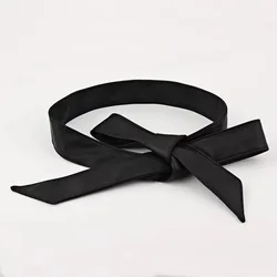 Новый супер длинный мягкий ленточный бант широкий пояс Женская Талия аксессуары для одежды ремень для платья