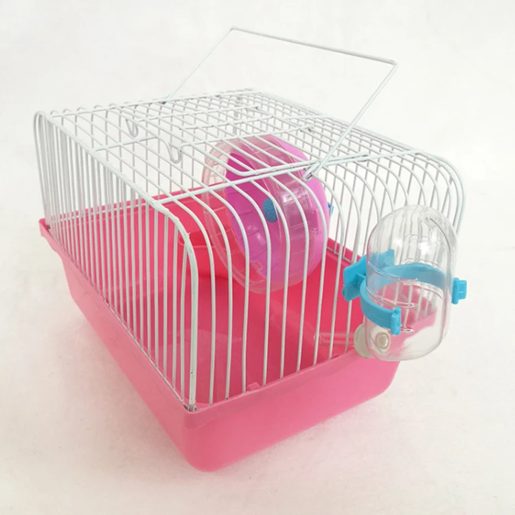 
Pink hamster cag cheap price small mini pet cage for squirrel gerbil ferret chinchilla sugar glider hedgehog with water feeder 