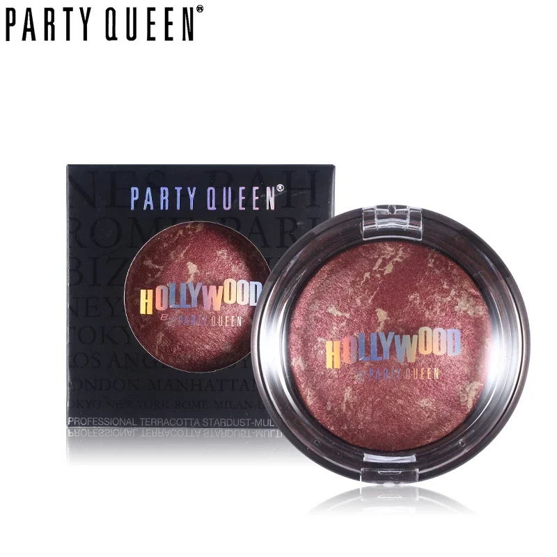 PARTYQUEEN Pressed Powder Makeup Mineral baked Powder Matte Blusher Bronzer Factory Dropshipping Blush