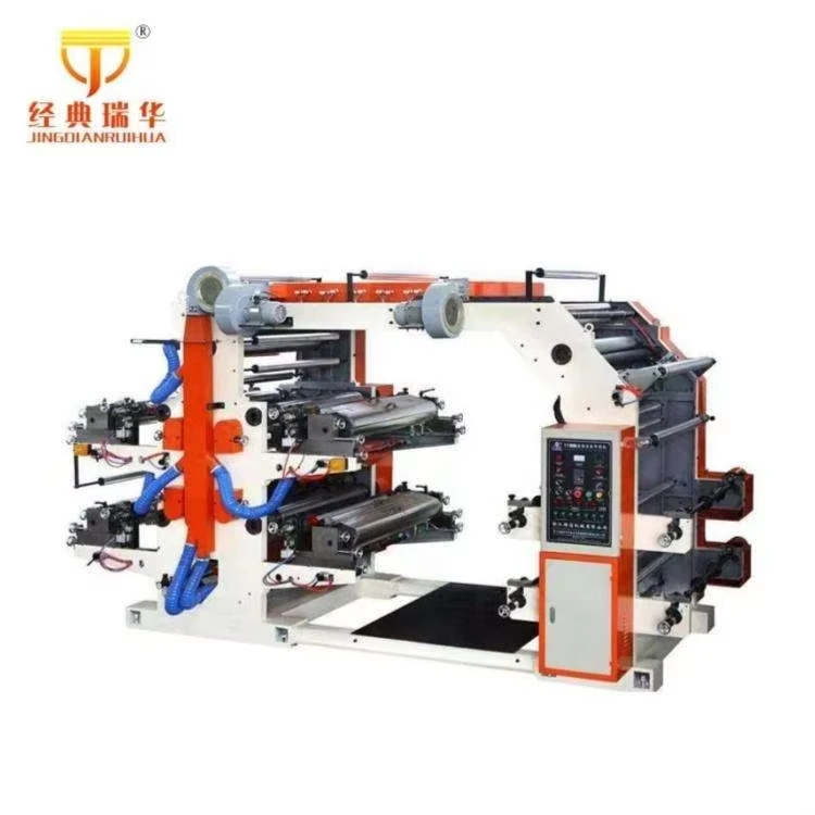 Automatic 120m/min Speed 4 Color Roll To Roll Plastic Film Flexo Printing Machine