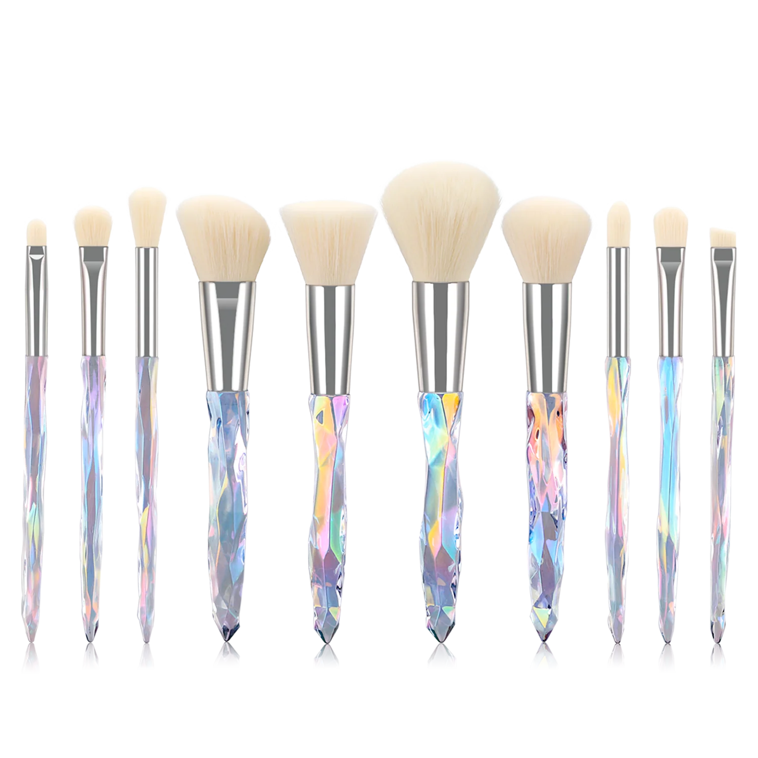 Multi use Crystal Shape Makeup Brushes Set Contour Foundation Powder Blending Brushes