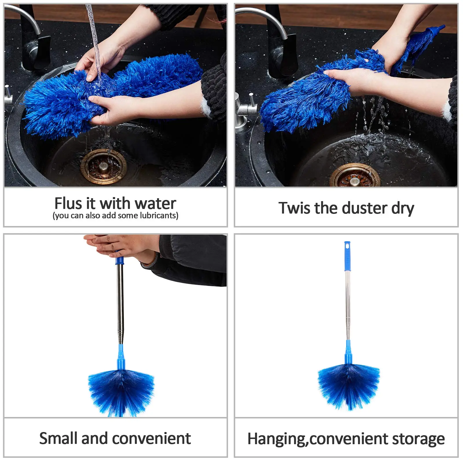 Cobweb cleaning ceiling cobweb cleaning brush Blue 2pcs/set Ceiling Fan Duster cobweb broom for ceiling clean