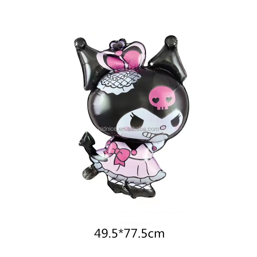 Nice New Kuromi Pom Pom Purin Aluminum Film Balloon Sets My Melody Globos Cartoon Balloons for Birthday Party Decoration
