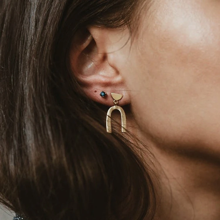 Fashion Jewelry Trendy 18K Gold Plated Stainless Steel Arch Earrings Geometric Earrings Minimalist Jewelry for Women