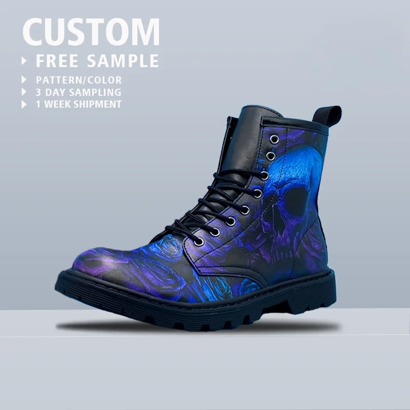2025 Custom Martin Boots For Men Manufacturer Personalized Print AI Pattern Designer High Quality New Model Street Trendy Shoes